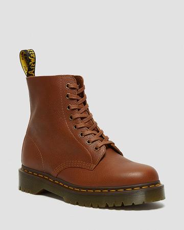 Brown Women's Dr Martens 1460 Pascal Bex Leather Lace Up Boots | CA 176LIS